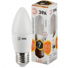 Лампа LED СТАНДАРТ E27-B35-7Вт-827 свеча,теплый