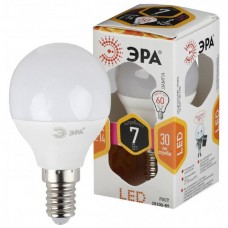 Лампа LED СТАНДАРТ E14-P45-7Вт-827 шар,теплый