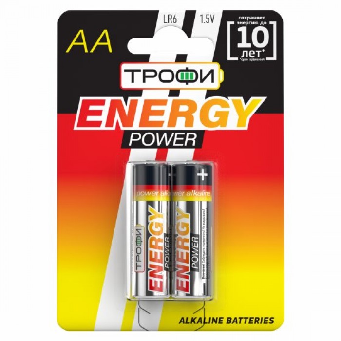 Батарейки ТРОФИ Energy Pover LR6-2BL (40/320)