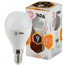 Лампа LED СТАНДАРТ E14-P45-9Вт-827 шар,теплый
