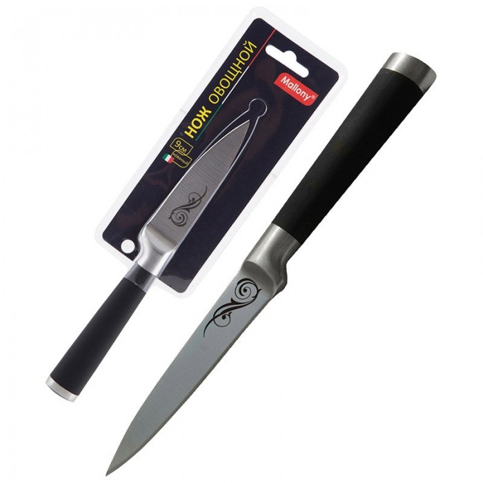 Нож МЭЛЛОНИ MAL-07RS для овощей9см прорезиненная ручка