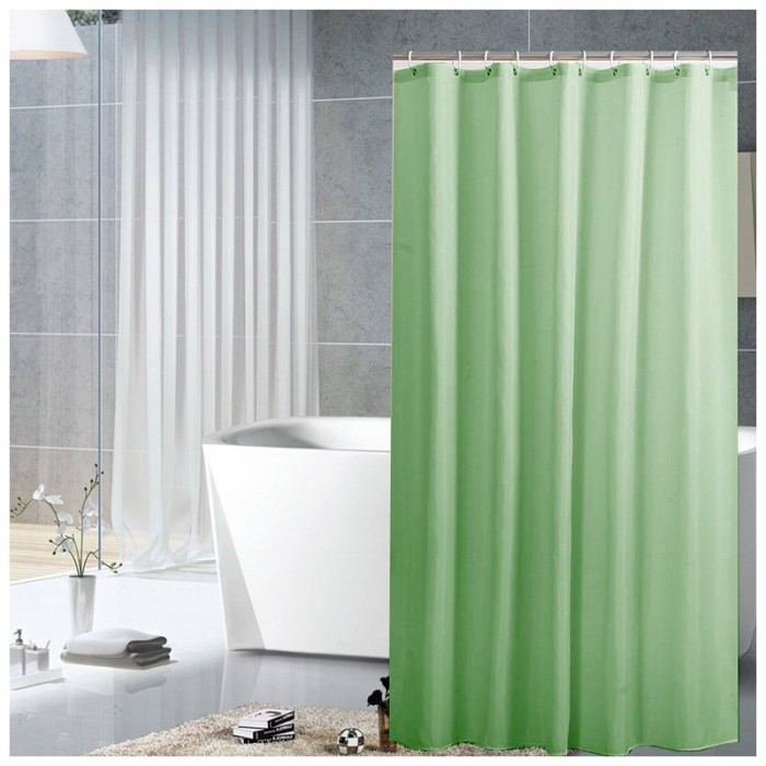 Занавеска для ванной РЫЖИЙ КОТ 180х180см зеленый