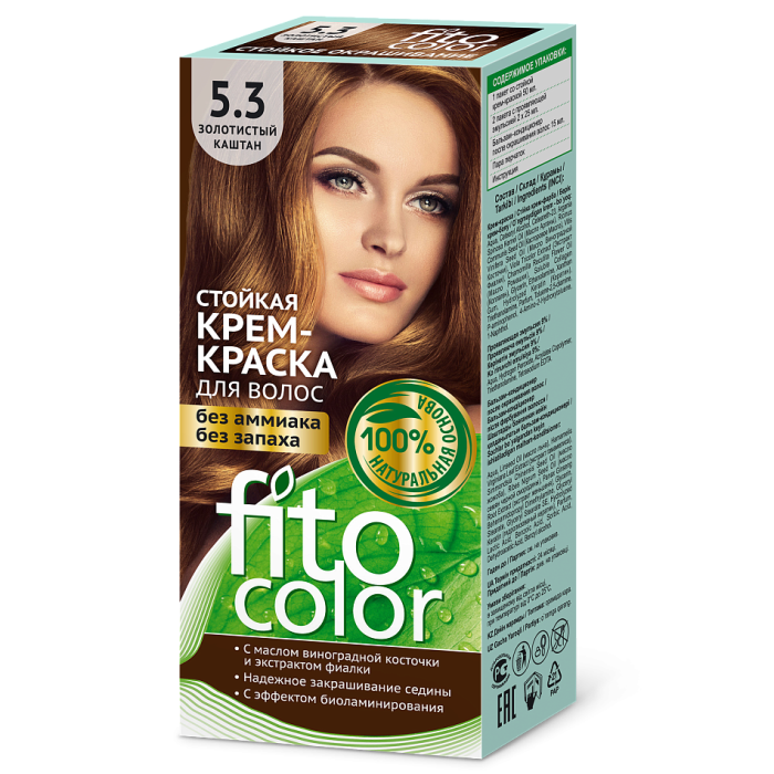 Краска для волос ФИТОКОЛОР 5.3 Золотистый каштан