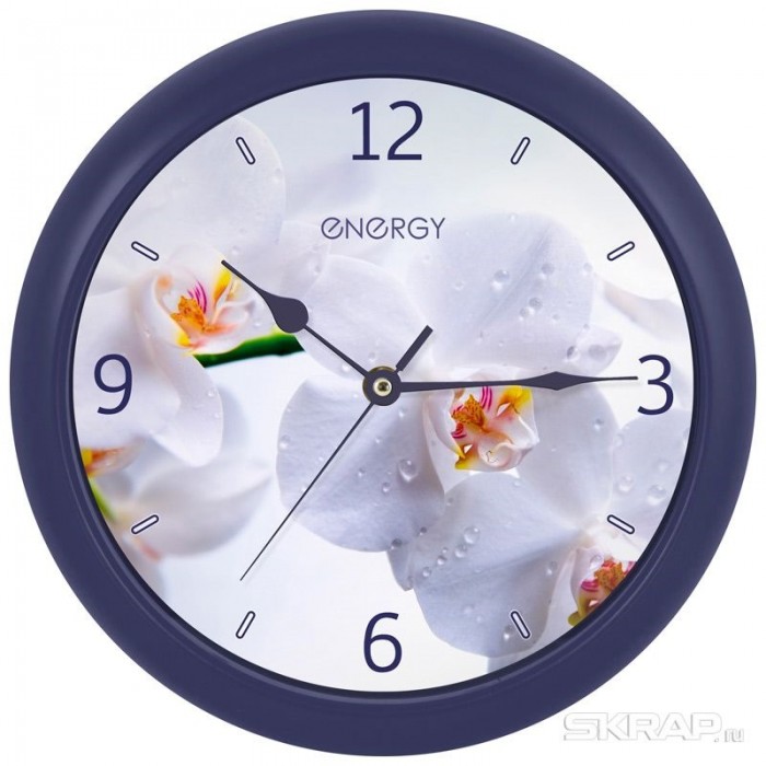 Часы настенные ЭНЕРДЖИ ЕС-110 круглые Орхидея