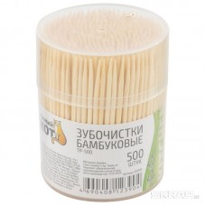 Зубочистки РЫЖИЙ КОТ TP-500 бамбуковые 500шт 