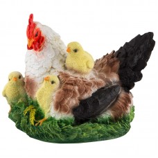 Фигурка садовая Курица-наседка с цыплятами Н=22см
