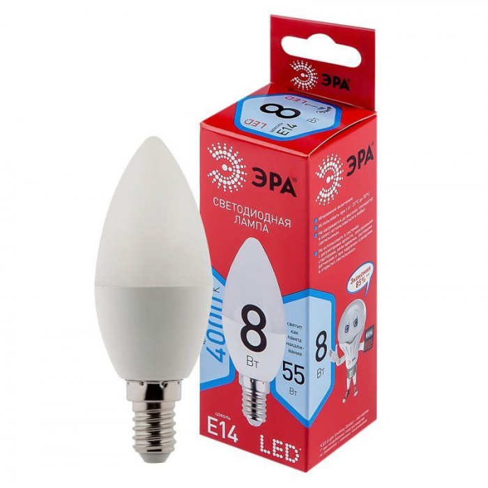 Лампа LED РЕД ЛАЙН Е14-B35-8Вт-840-Р свеча, нейтральный