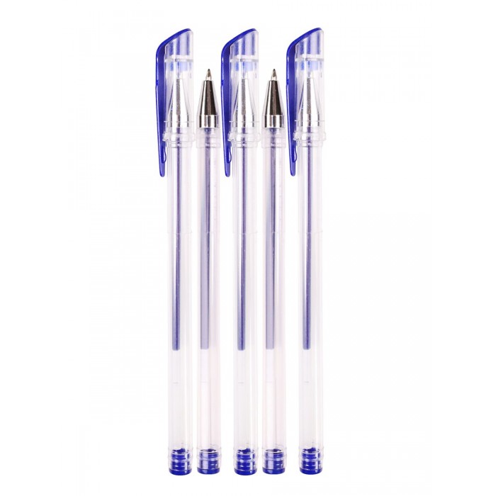 Ручка гелевая синяя ЛЕГЕНДА 0,7мм прозрачная