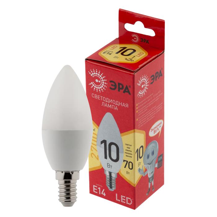 Лампа LED РЕД ЛАЙН E14-B35-10Вт-827 R свеча,теплый 50г