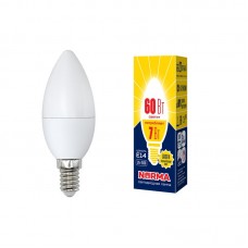 Лампа LED НОРМА E14-С37-7Вт-3000К свеча,теплый