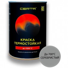 Эмаль термостойкая ЦЕРТА 700°С серебристый матовый RAL9006 800г