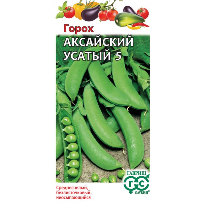 Горох овощной Аксайский усатый 5 Ц/П 10г