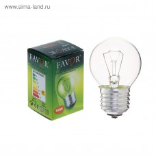 Лампа накаливания ФАВОР E27-ДШ-60Вт-230В шар,индивидуальная упаковка