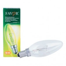 Лампа накаливания ФАВОР E14-ДС-60Вт-230В свеча,индивидуальная упаковка
