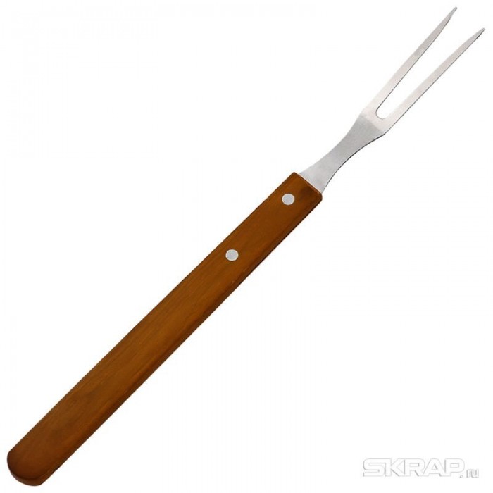 Вилка для барбекю ЭКОС деревянная ручка 352x26мм