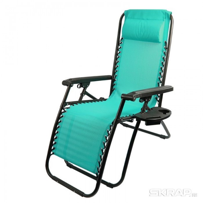 Кресло-шезлонг складное ЭКОС CHO-137-14 Люкс мятный
