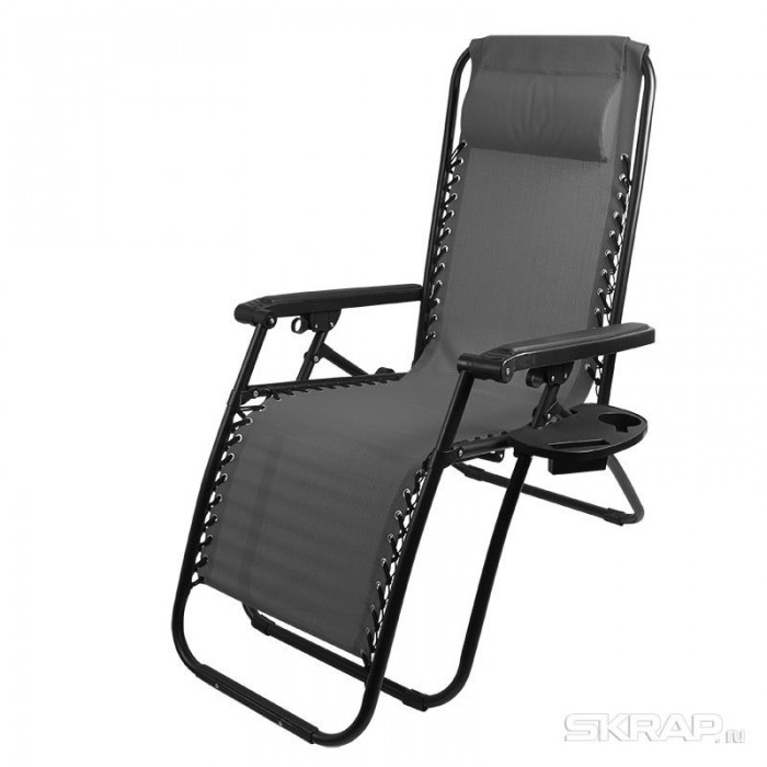 Кресло-шезлонг складное ЭКОС CHO-137-14 Люкс чёрный
