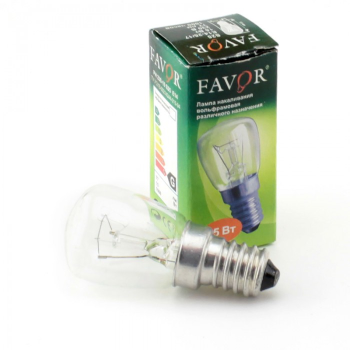 Лампа накаливания ФАВОР E14-15Вт-230В для холодильника