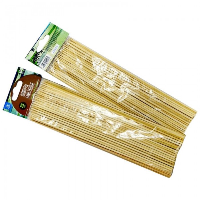 Шампуры бамбуковые АКВАМАГ 25см 100шт в упаковке