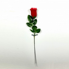 Роза одиночная бархатная бутон h=59см красный